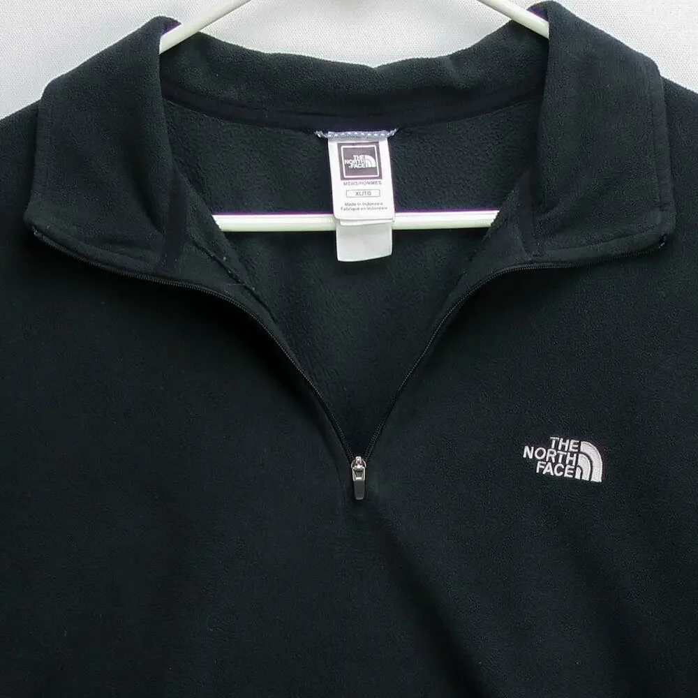 Mens XL Black Quarter Zip Fleece Pullover Lightweight | The North Face TKA 100